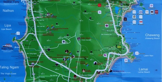 Samui touristic map - туристическая карта Самуи